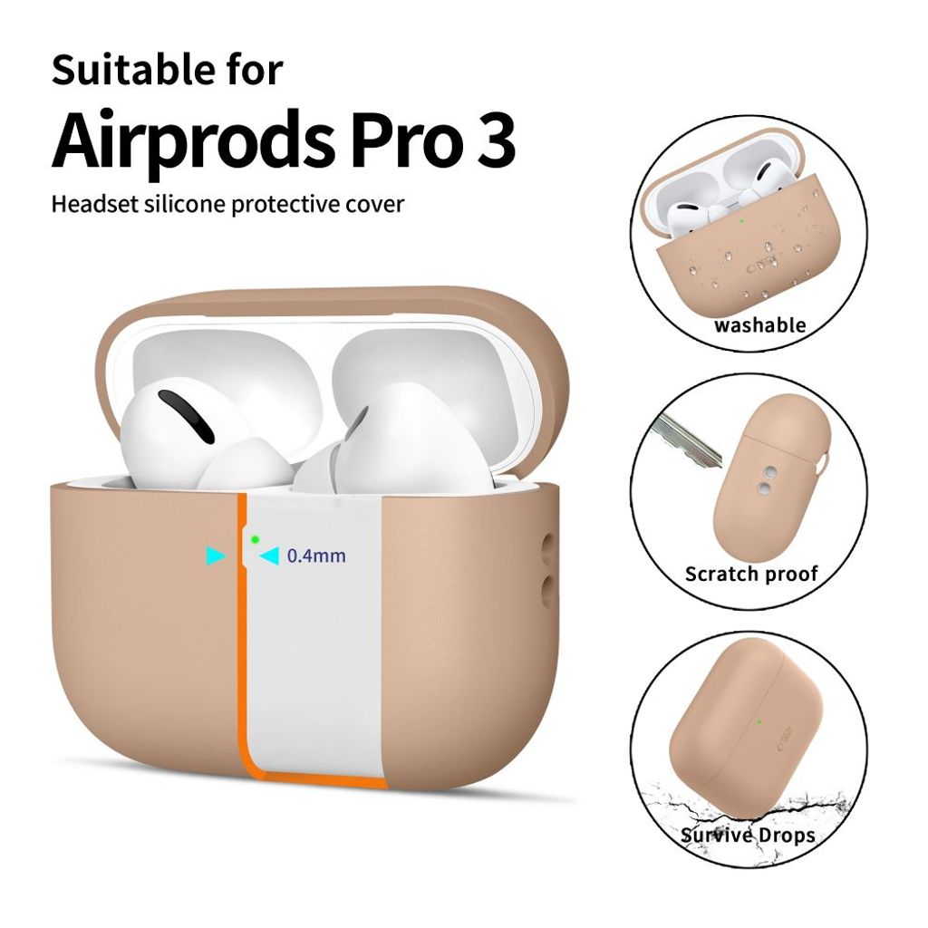 Tech-Protect Skal i Silikon till AirPods Pro 3 - Beige