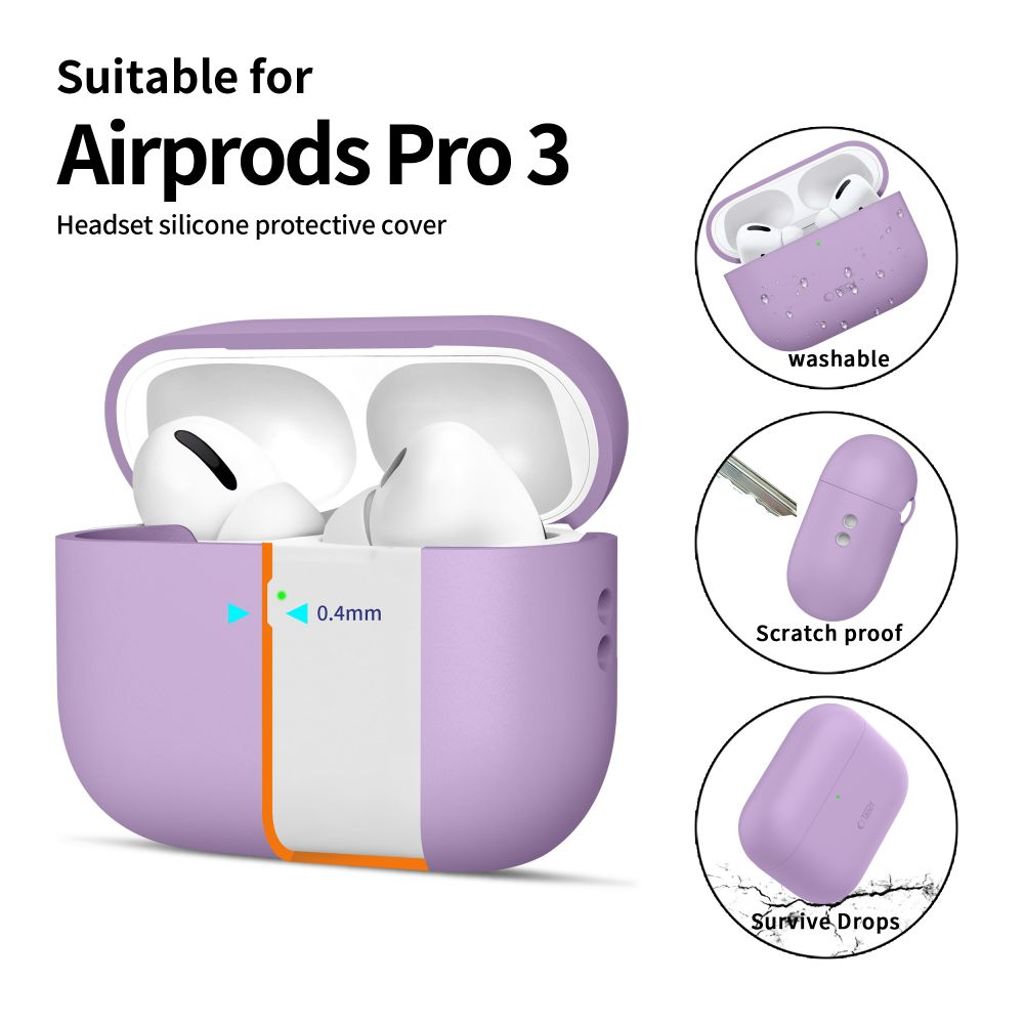 Tech-Protect Skal i Silikon till AirPods Pro 3 - Lila