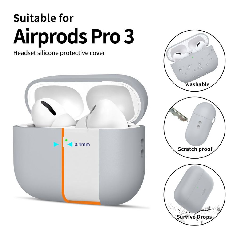 Tech-Protect Skal i Silikon till AirPods Pro 3 - Grå