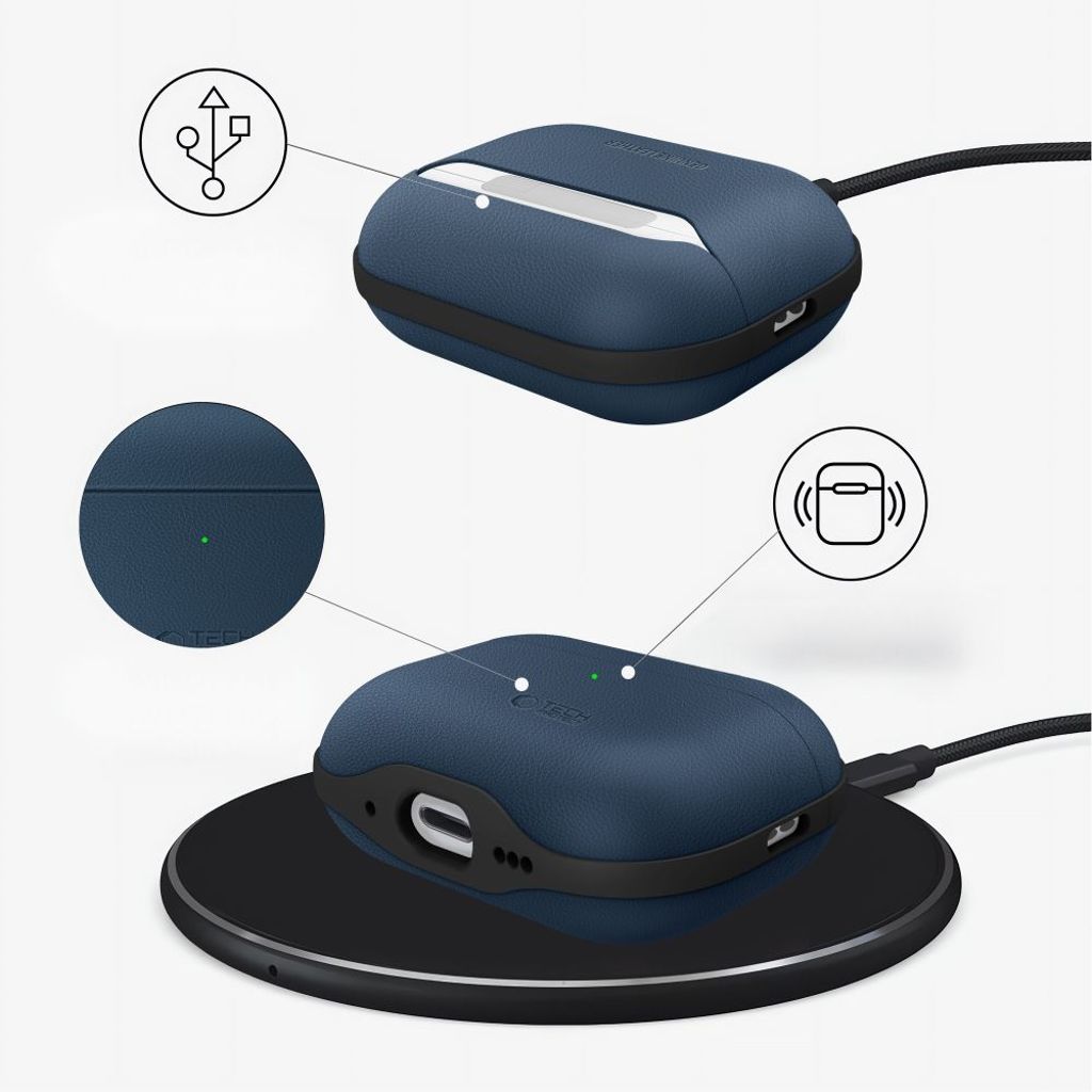 Tech-Protect NaturalFit Skal till AirPods Pro 3 - Mörkblå