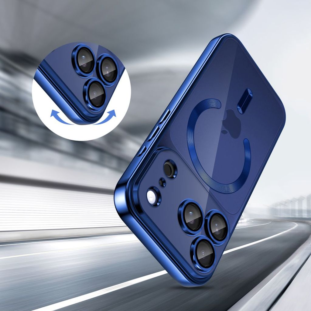 Tech-Protect MagFlex MagSafe Cover til iPhone 17 Pro - Transparent Marineblå