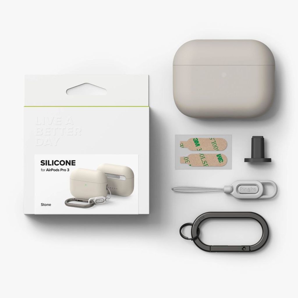Ringke AirPods Pro 3 -silikonikotelo - beige