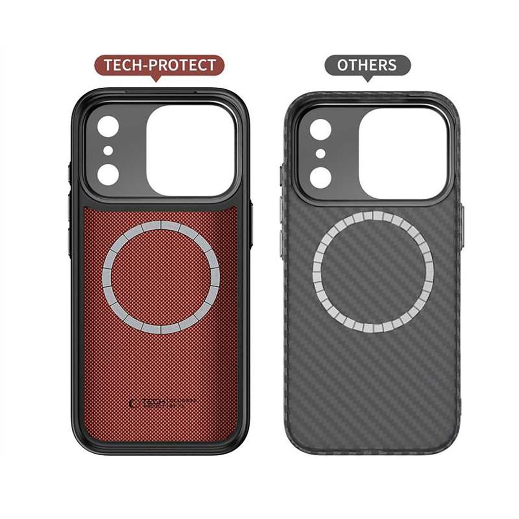 Tech-Protect Kevlar Aramid MagSafe Cover til iPhone 17 Pro - Sort