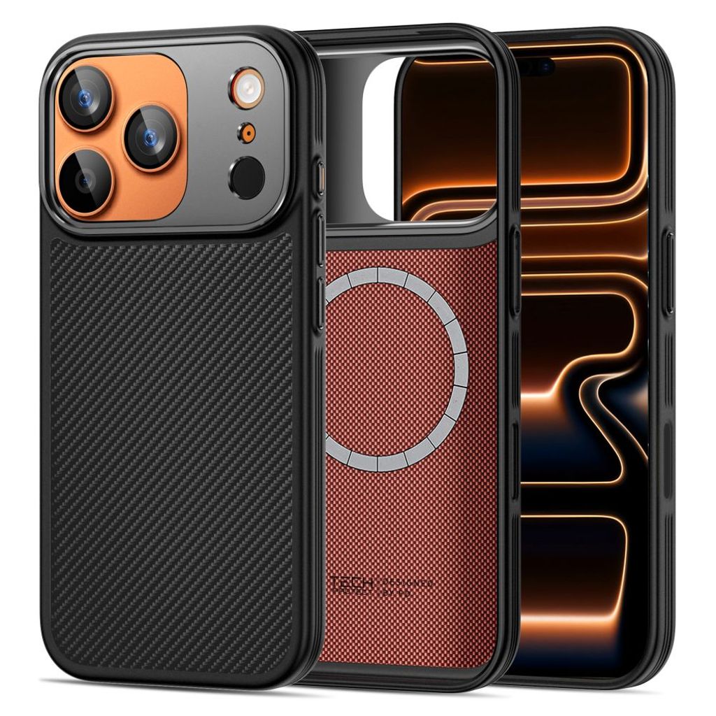 Tech-Protect Kevlar Aramid MagSafe Cover til iPhone 17 Pro - Sort