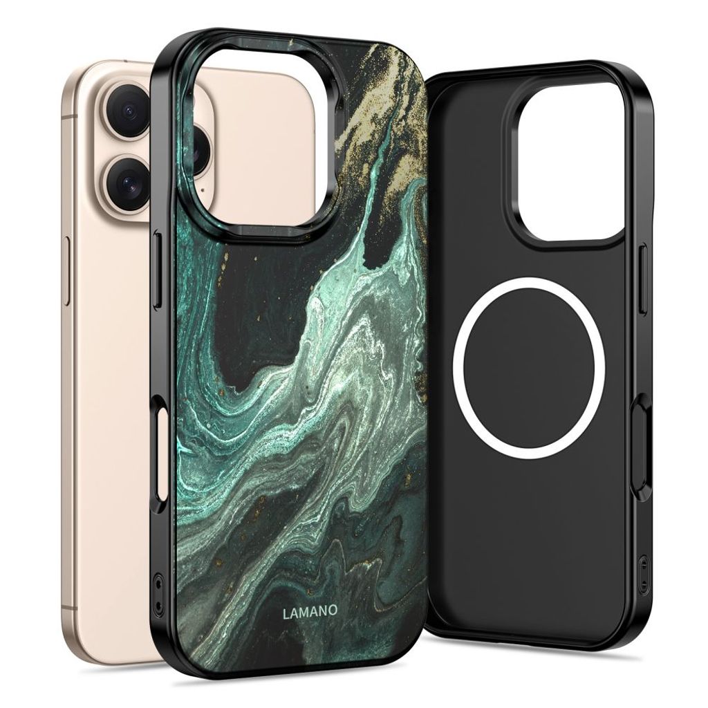 Tech-Protect Lamano MagSafe Cover til iPhone 16 Pro Max - Grøn/Sort