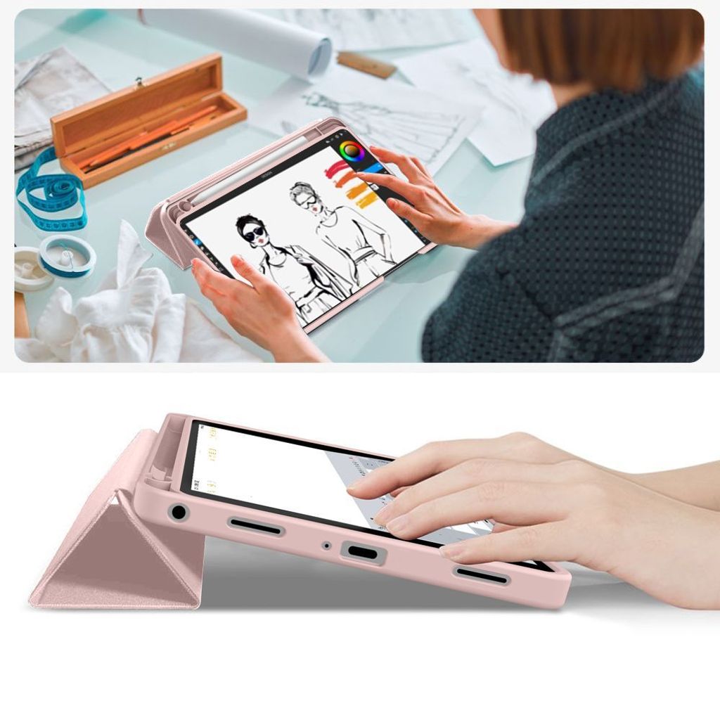 Tech-Protect SmartCase Pen Fodral till Samsung Galaxy Tab A9/A11 - Rosa