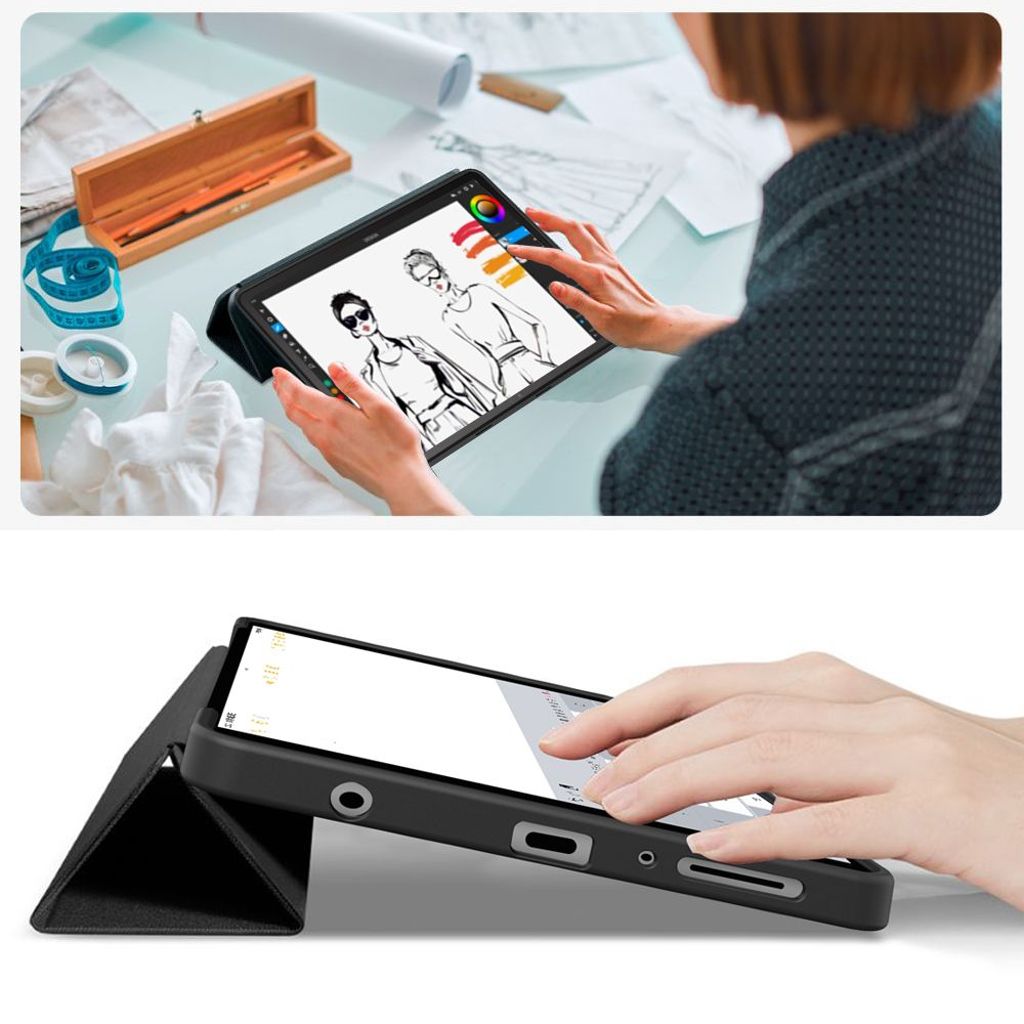 Tech-Protect SmartCase Fodral till Samsung Galaxy Tab A9/A11 - Svart