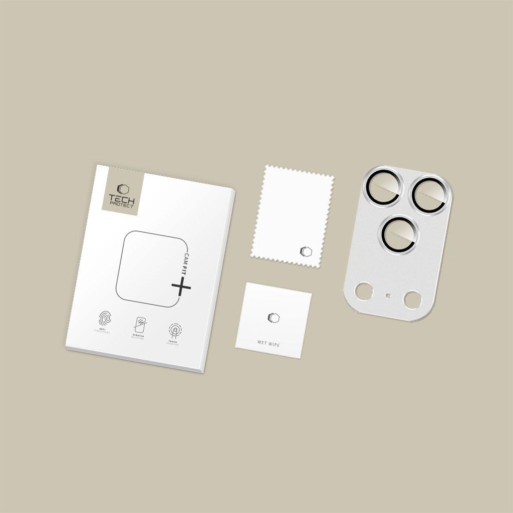 Tech-Protect iPhone 17 Pro Linsebeskyttelse Camfull Fit+ - Sølv