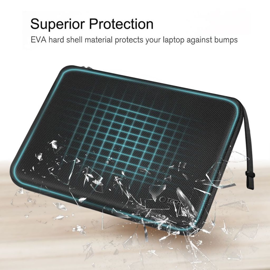 Tech-Protect Hardpouch Laptop-etui til 13-14" – Sort