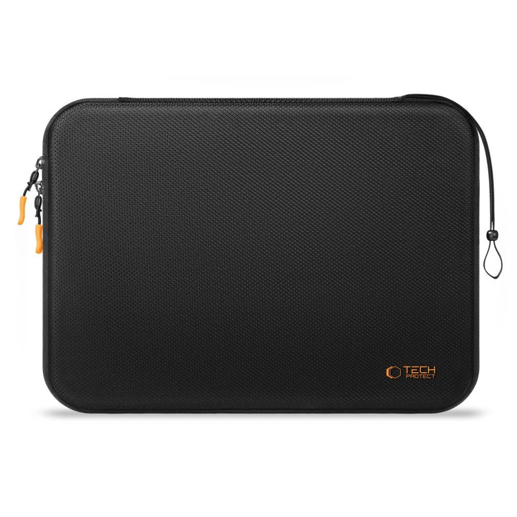 Tech-Protect laptop-etui 15-16" – sort og orange