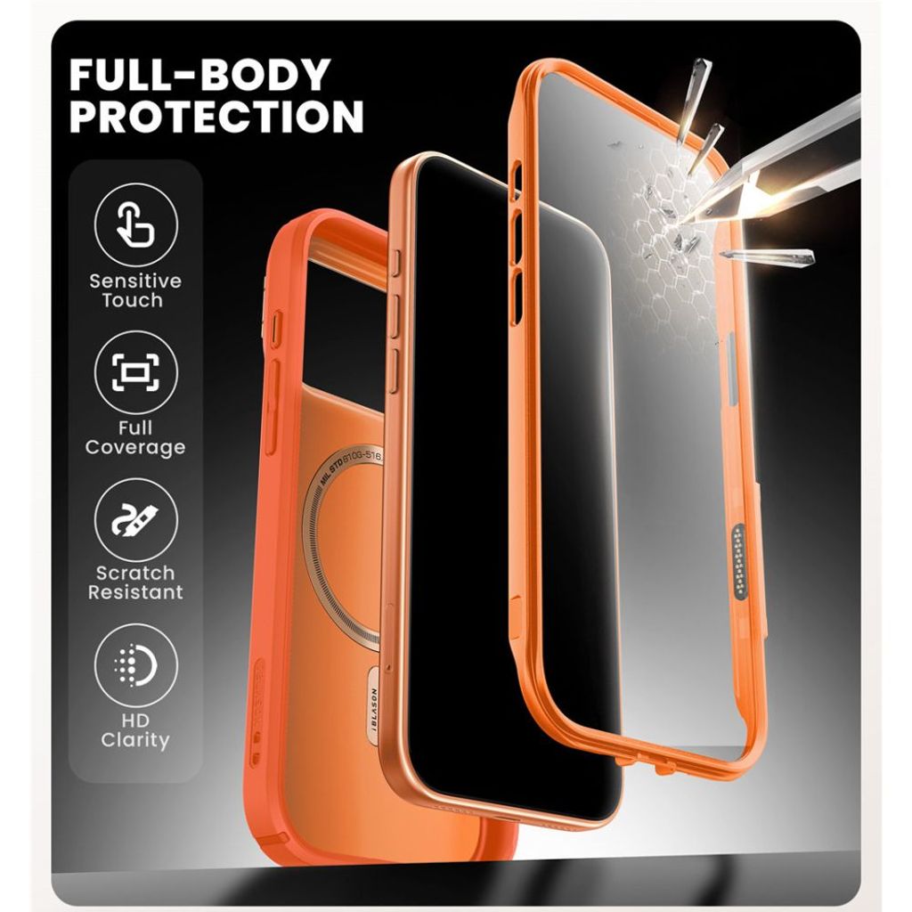 Supcase IBLSN Ares Flip MagSafe Cover til iPhone 17 Pro Max - Orange