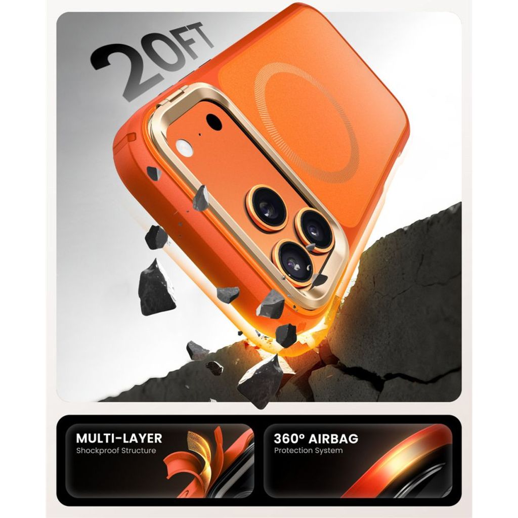 Supcase IBLSN Ares Flip MagSafe Cover til iPhone 17 Pro Max - Orange
