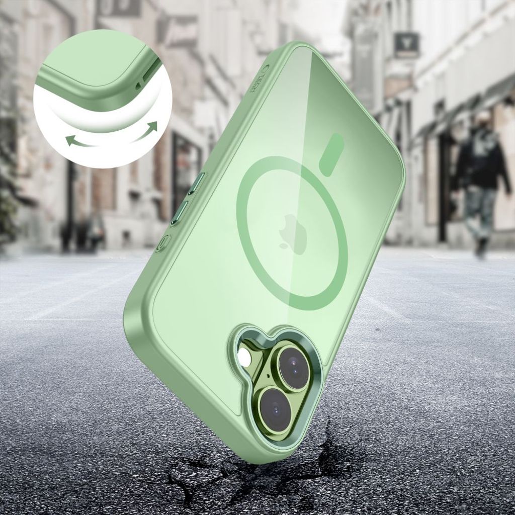 Tech-Protect MagMat MagSafe Kuori iPhone 17 - Läpinäkyvä Vihreä