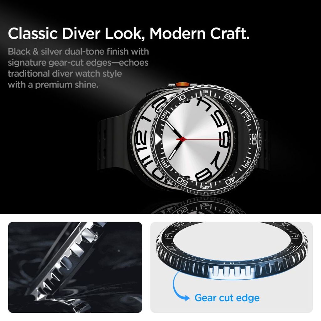 Spigen Tune Pro Diverna Samsung Galaxy Watch 8 Classic Bezel – Musta
