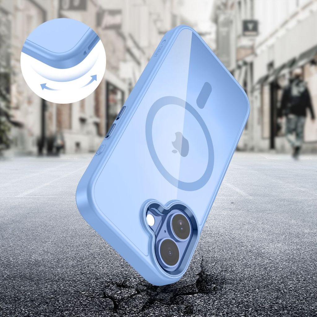 Tech-Protect MagMat MagSafe Cover til iPhone 17 - Gennemsigtig Blå