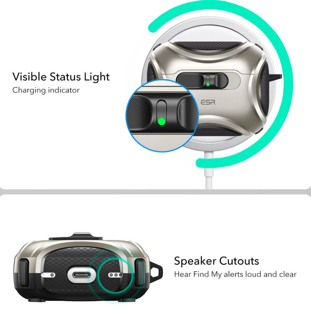 ESR Cyber FlickLock MagSafe Skal till AirPods Pro 3 - Silver