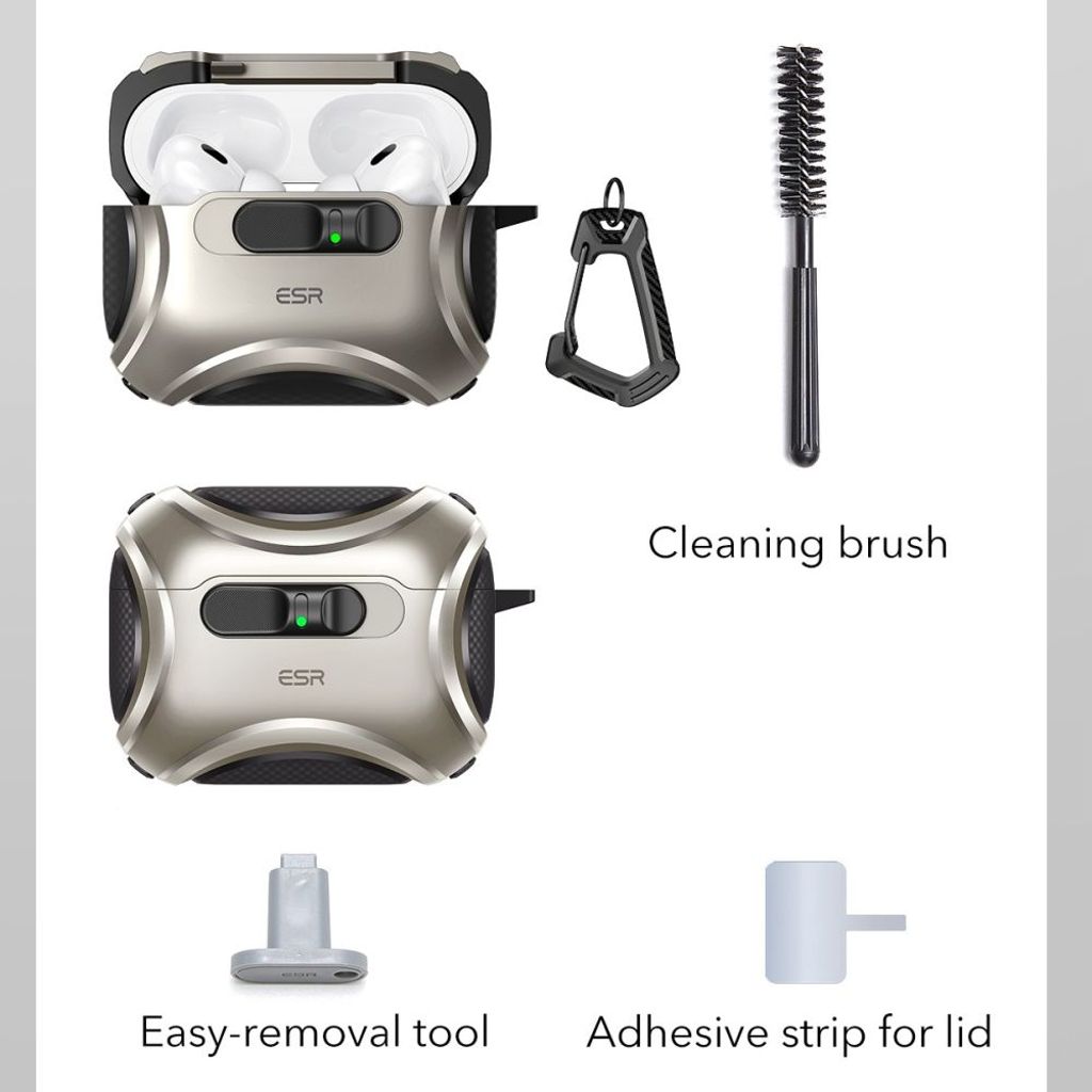 ESR Cyber FlickLock MagSafe Skal till AirPods Pro 3 - Silver
