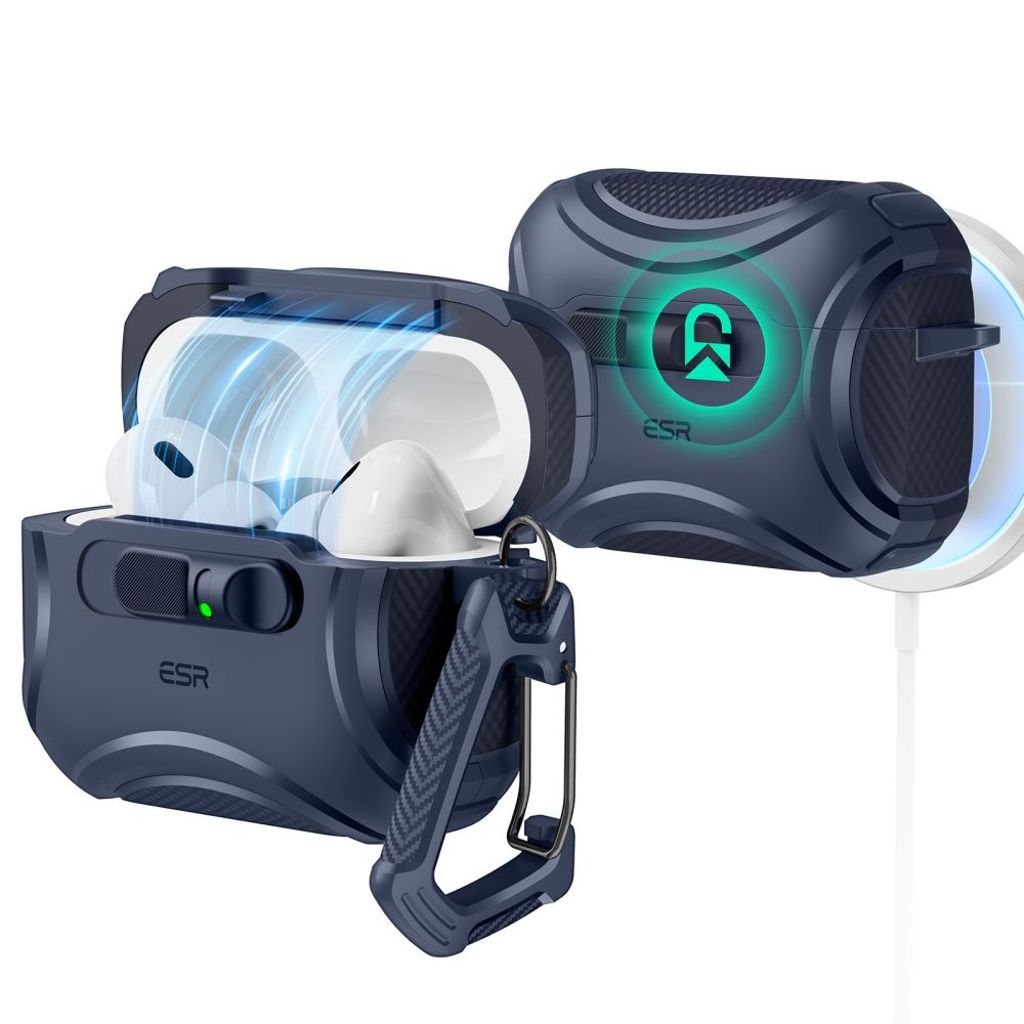 ESR Cyber FlickLock MagSafe Skal till AirPods Pro 3 - Mörkblå