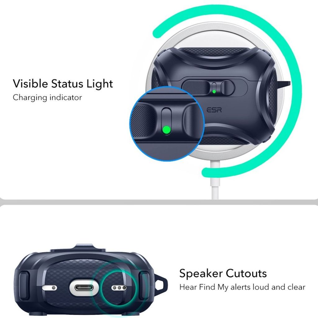 ESR Cyber FlickLock MagSafe Skal till AirPods Pro 3 - Mörkblå