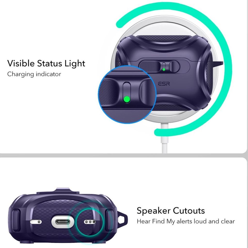 ESR Cyber FlickLock MagSafe Skal till AirPods Pro 3 - Lila