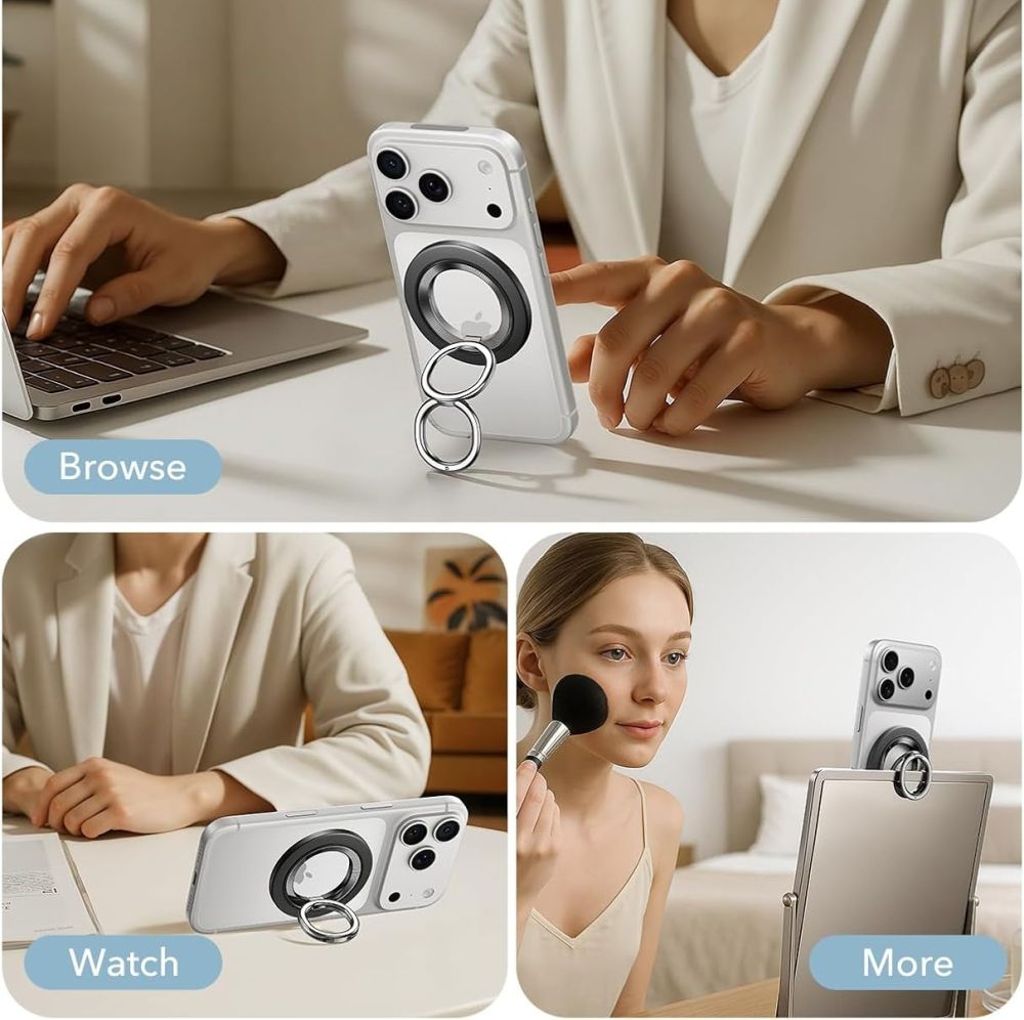 ESR HaloLock MagSafe ringhållare för mobiltelefon – Svart