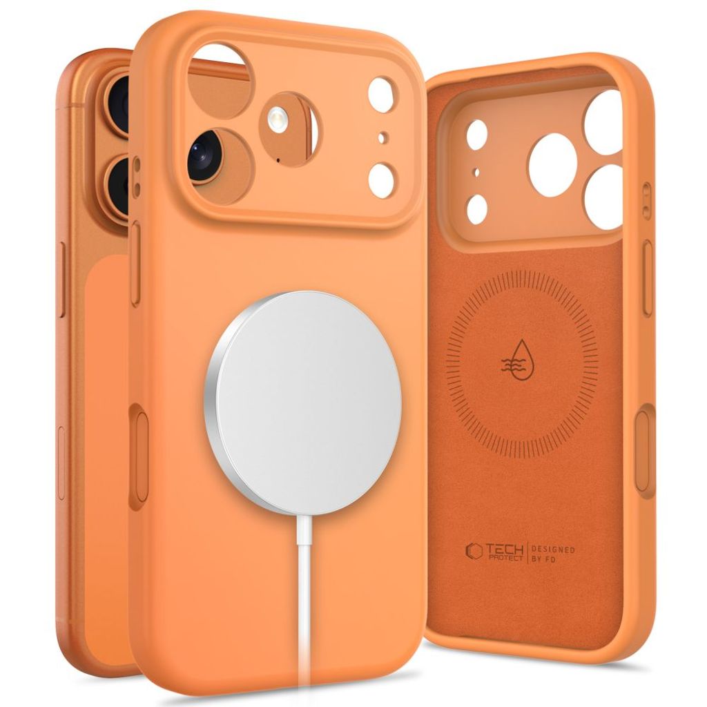 Tech-Protect Silicone MagSafe Cover til iPhone 17 Pro - Orange