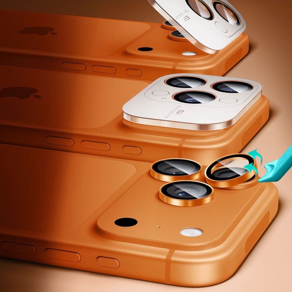 ESR Armorite iPhone 17/16/15/14 Pro / Pro Max Linsskydd - Orange