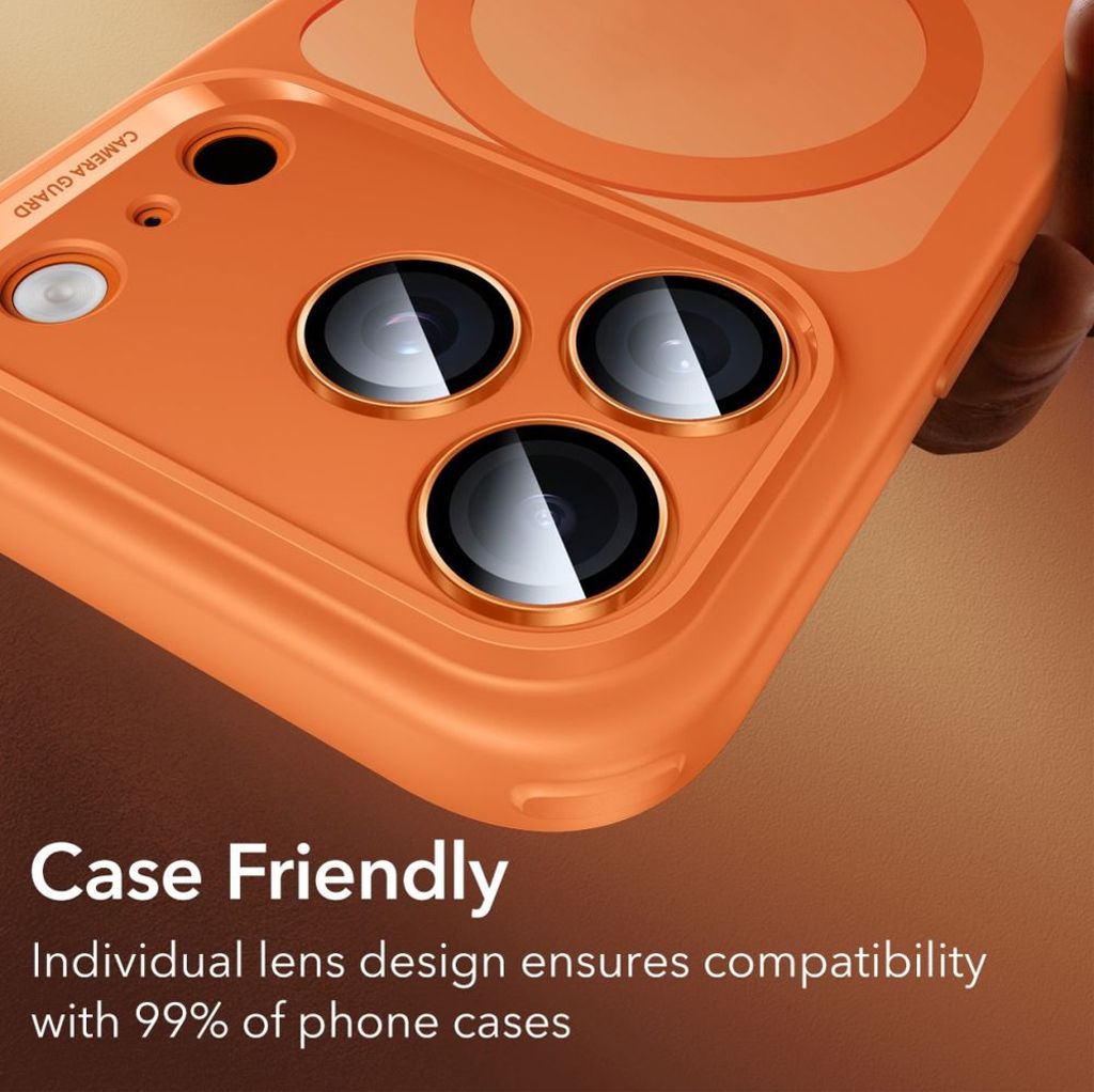 ESR Armorite iPhone 17/16/15/14 Pro / Pro Max Linsskydd - Orange