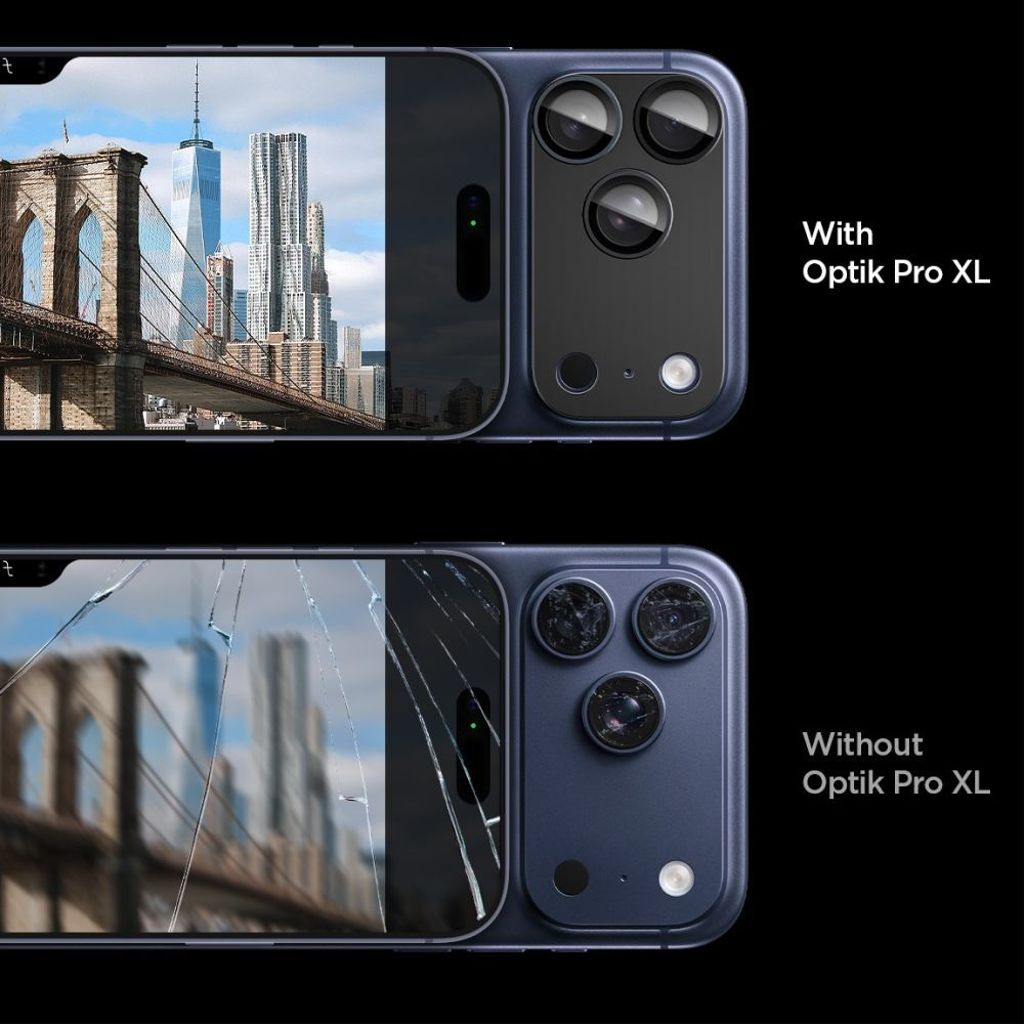 Spigen iPhone 17 Pro Max Linsebeskyttelse Optics Pro XL - Sort