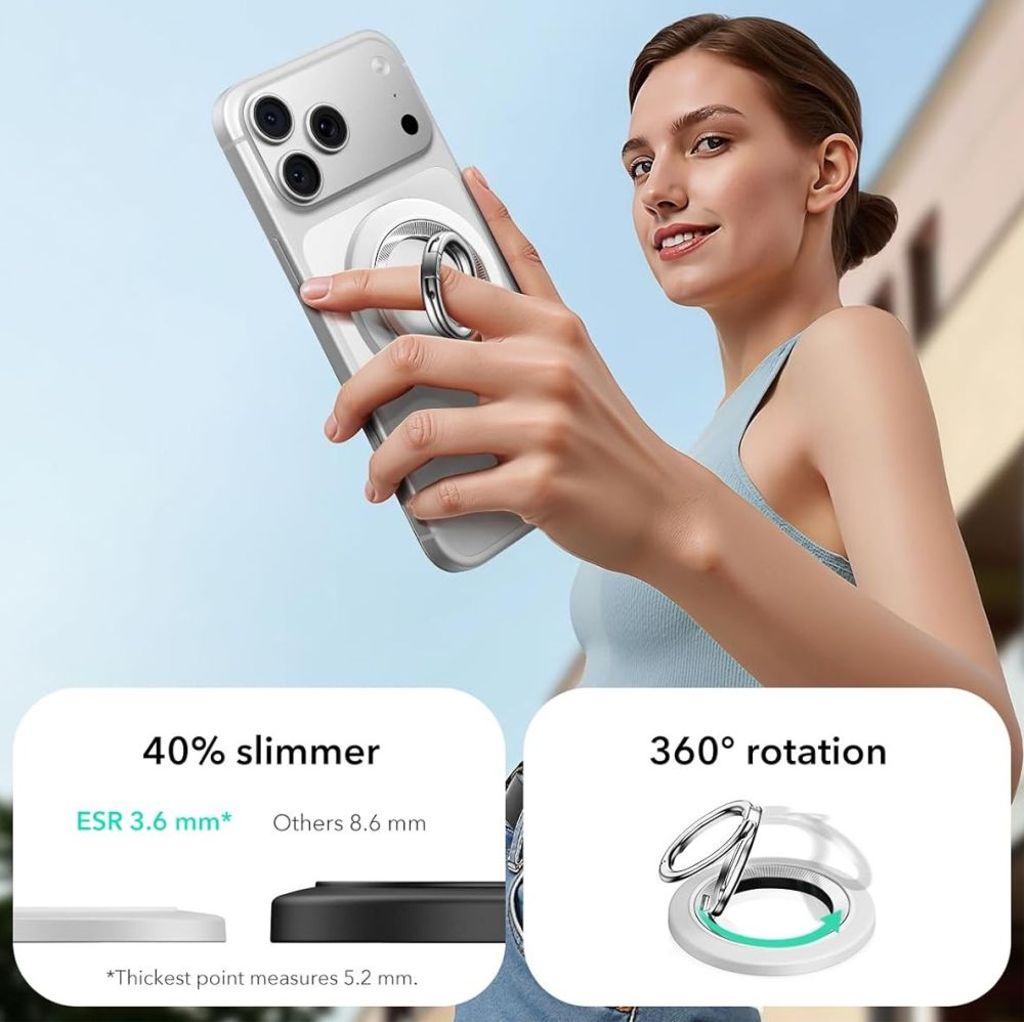 ESR HaloLock MagSafe ringhållare för mobiltelefon – vit