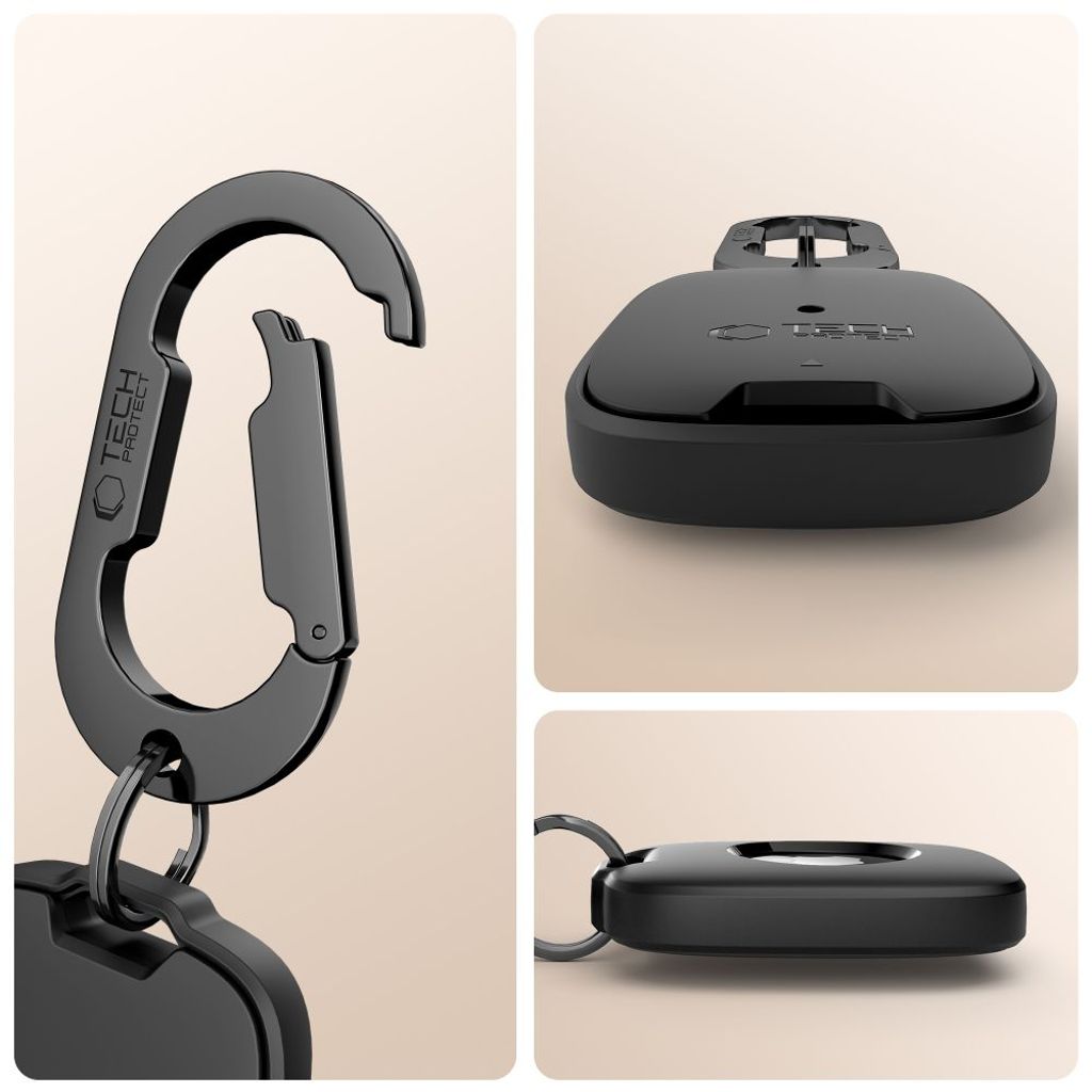 Tech-Protect Velar Apple AirTag 1/2 -kuori avaimenperällä - musta