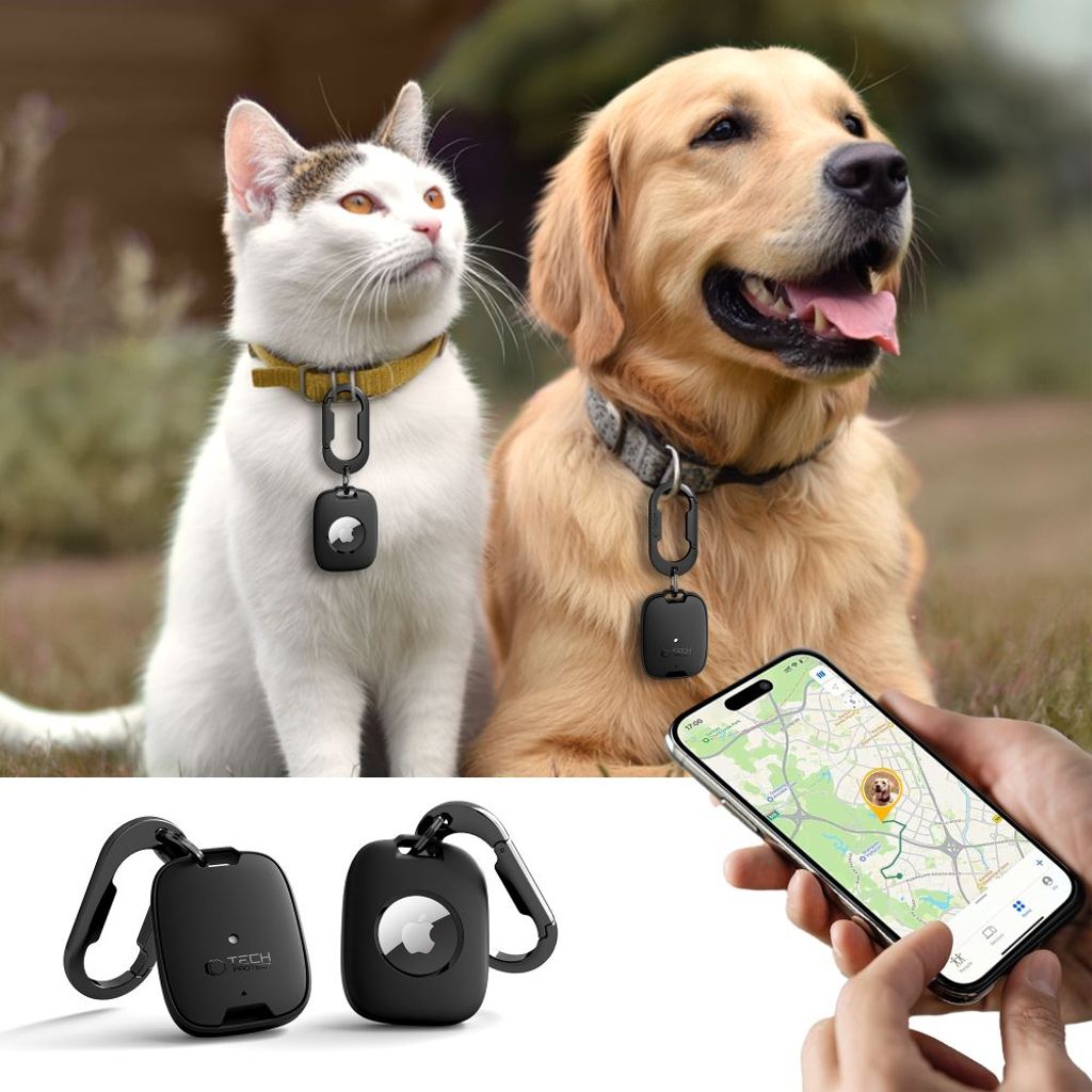 Tech-Protect Velar Apple AirTag 1/2 -kuori avaimenperällä - musta