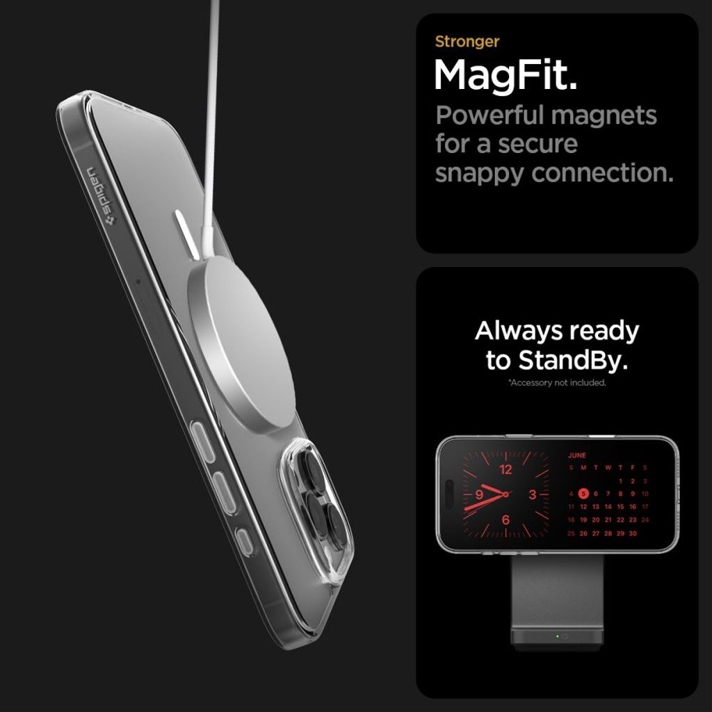 Spigen Thin Fit MagSafe Skal till iPhone 16 Pro - Transparent/Vit
