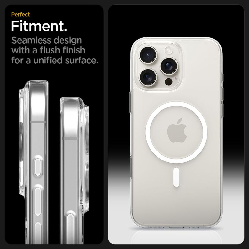 Spigen Thin Fit MagSafe Cover til iPhone 16 Pro Max - Gennemsigtig/Hvid