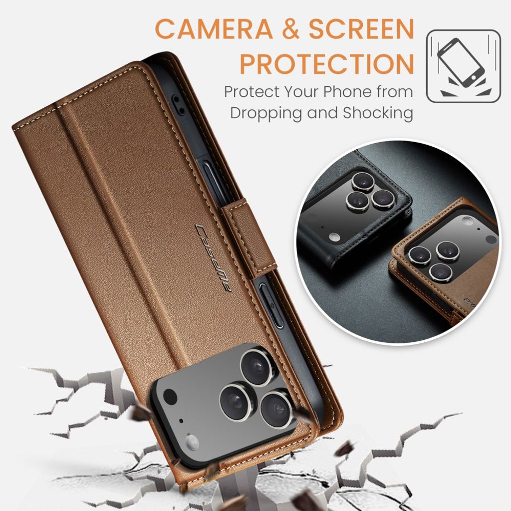 CASEME iPhone 17 Pro Max Etui med Kortspor - Brun