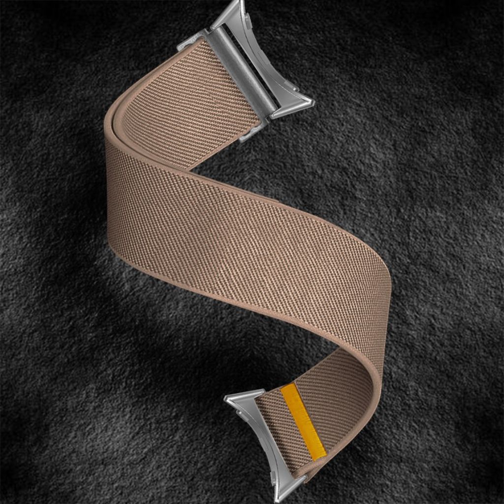 Google Pixel Watch 3 45 mm Kellonranneke, Nylon - vaalean ruskea