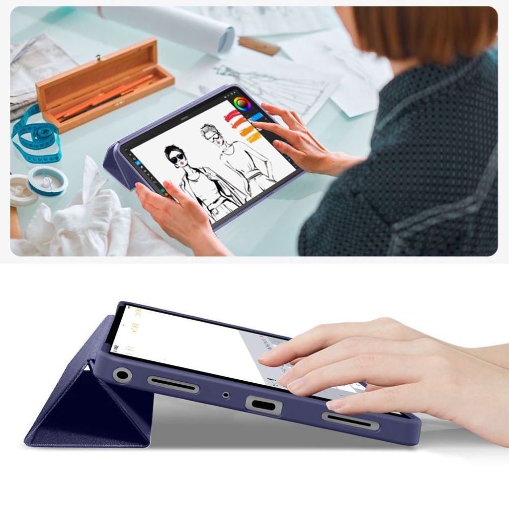 Tech-Protect SmartCase Fodral Samsung Galaxy Tab A9 Plus/A11 Plus - Marinblå