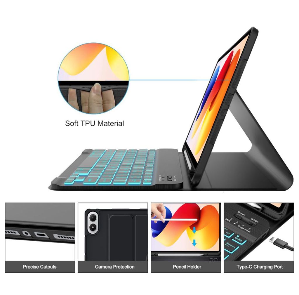 Tech-Protect SC Pen Kotelo Xiaomi Poco Pad M1 / Redmi Pad 2 Pro - Musta