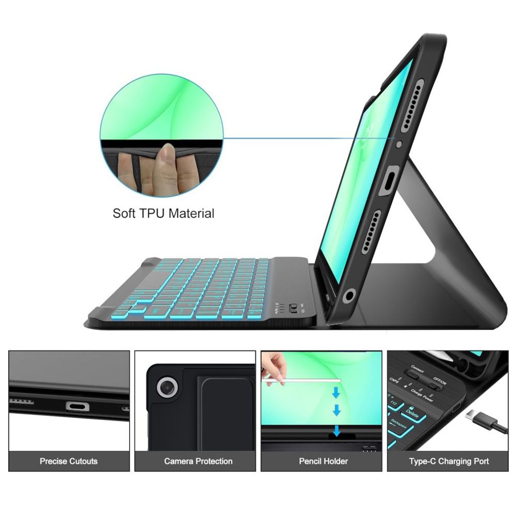 Tech-Protect SC Pen Fodral till Samsung Galaxy Tab A9 Plus/A11 Plus - Svart