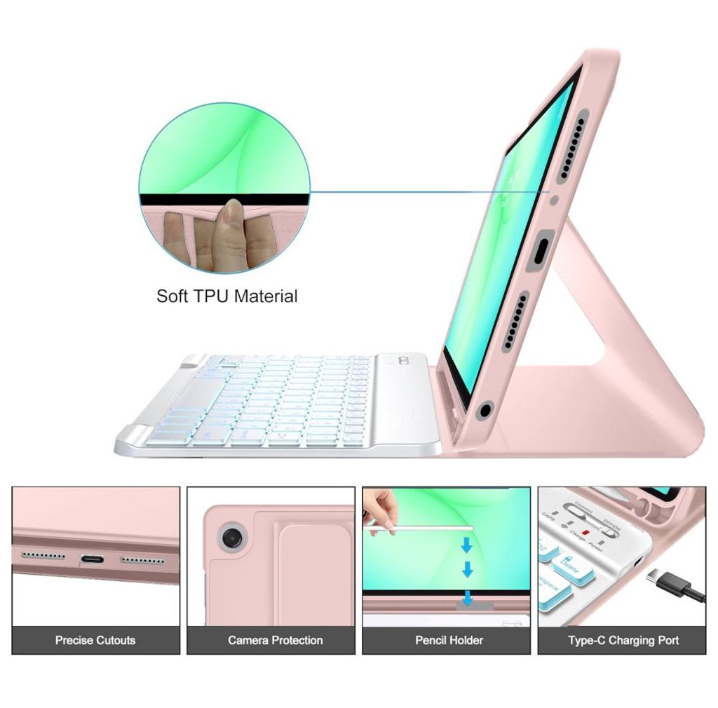 Tech-Protect SC Pen Fodral till Samsung Galaxy Tab A9 Plus/A11 Plus - Rosa