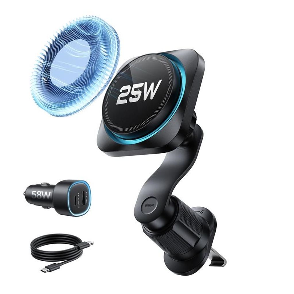 ESR OmniLock Qi2.2 MagSafe Telefonholder med luftventil – Svart