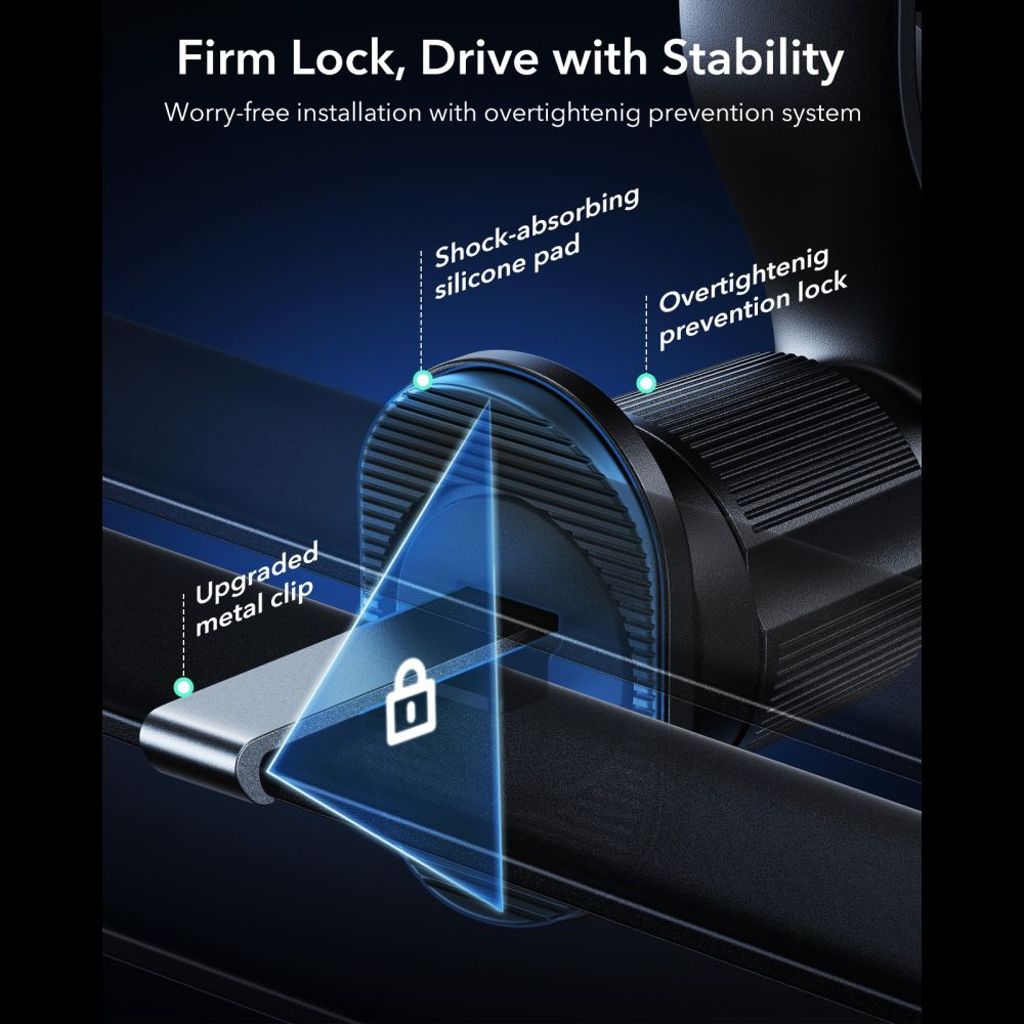 ESR OmniLock Qi2.2 MagSafe Telefonholder med luftventil – Svart