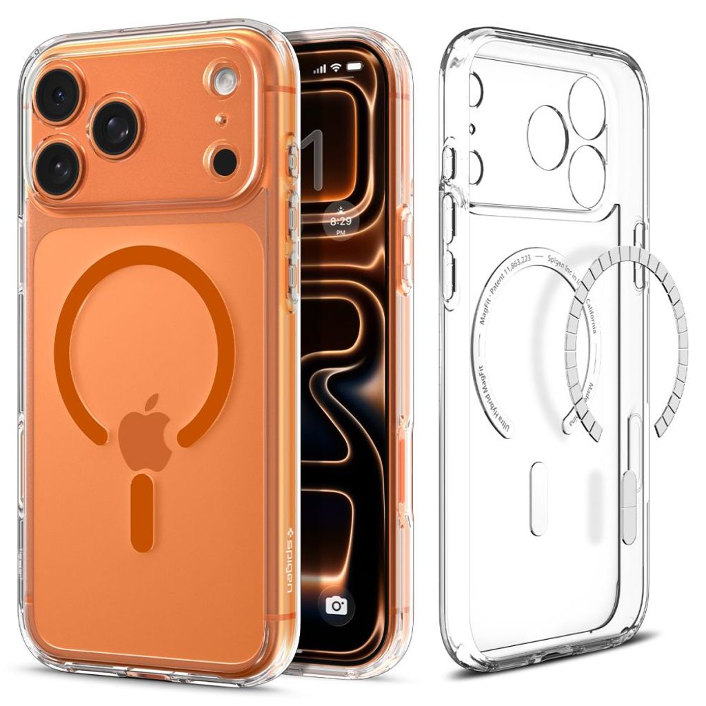 Spigen Ultra Hybrid MagSafe Cover til iPhone 17 Pro - Transparent Orange