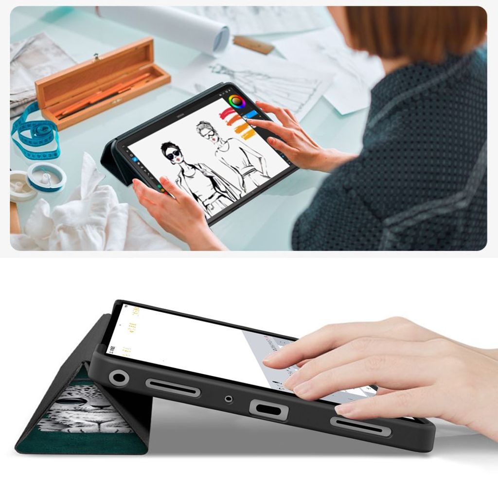 Tech-Protect SmartCase Fodral till Samsung Galaxy Tab A9 Plus/A11 Plus - Grön