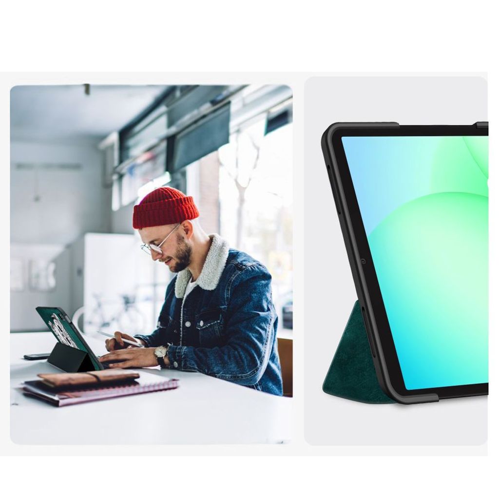 Tech-Protect SmartCase Fodral till Samsung Galaxy Tab A9 Plus/A11 Plus - Grön