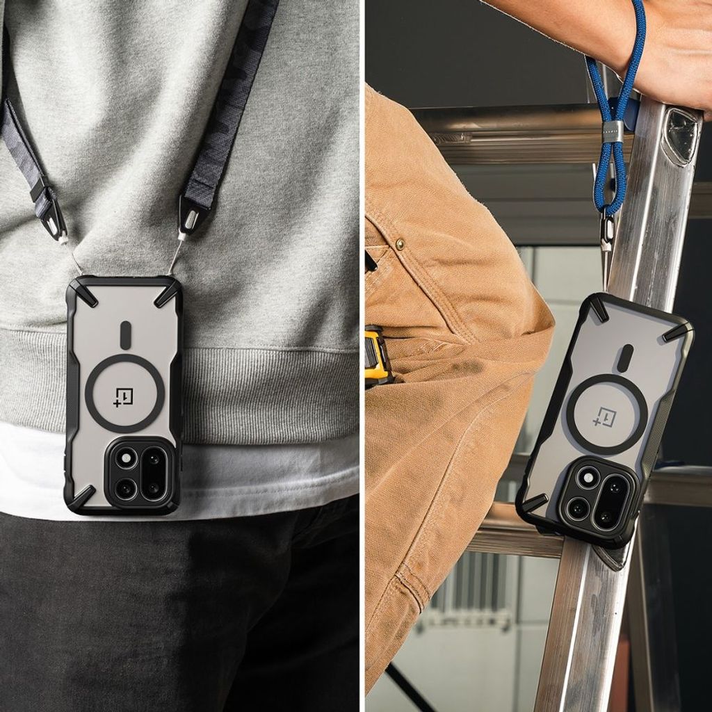 Ringke Fusion X MagSafe -kuori  OnePlus 15:lle - Läpinäkyvä/musta