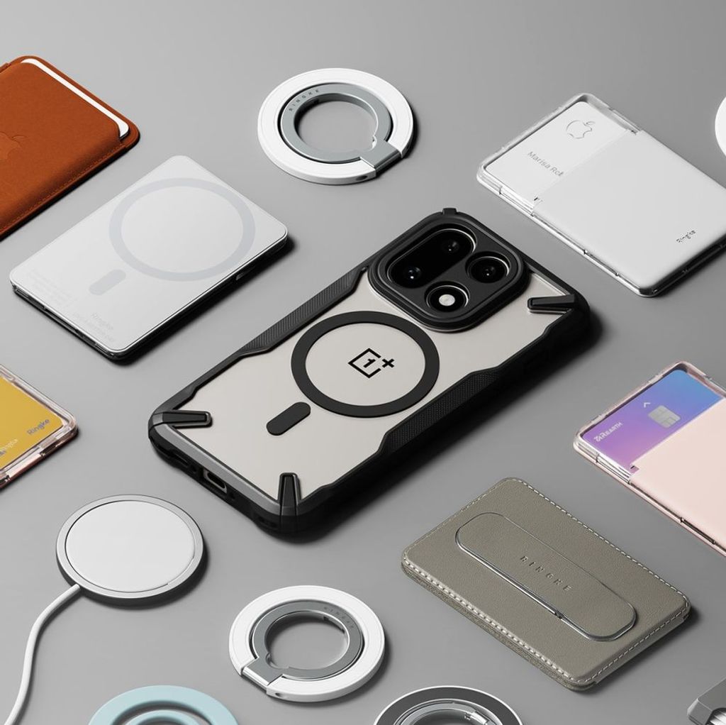 Ringke Fusion X MagSafe -kuori  OnePlus 15:lle - Läpinäkyvä/musta