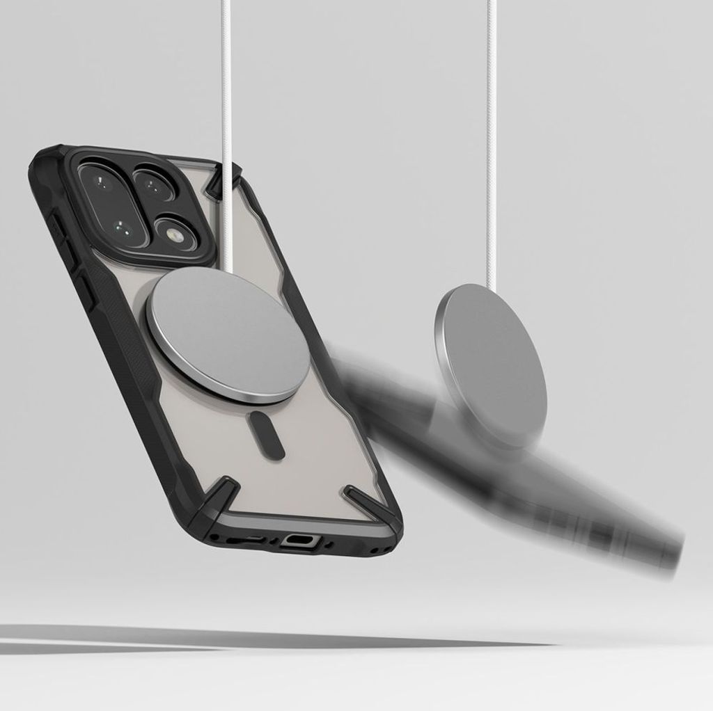 Ringke Fusion X MagSafe -kuori  OnePlus 15:lle - Läpinäkyvä/musta