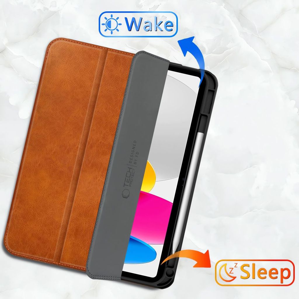 Tech-Protect Fleece Flip Cover til iPad 10.9" 2022/11" 2025 - Brun