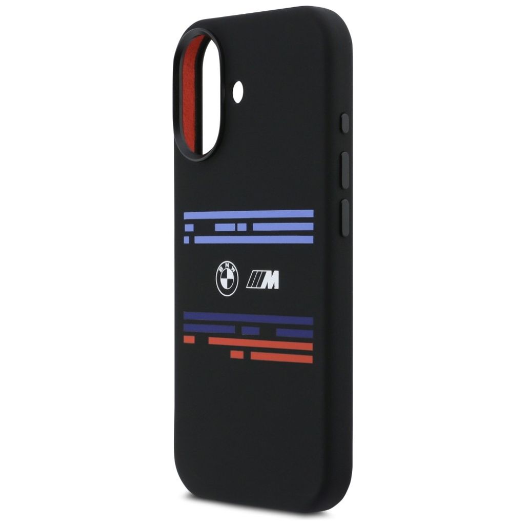 BMW M Silicon Horizontal Line MagSafe -kuori till iPhone 17 - Musta